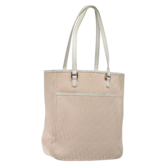 Christian Dior Trotter Canvas Tote Bag Pink Silver Auth - Picture 10 of 15